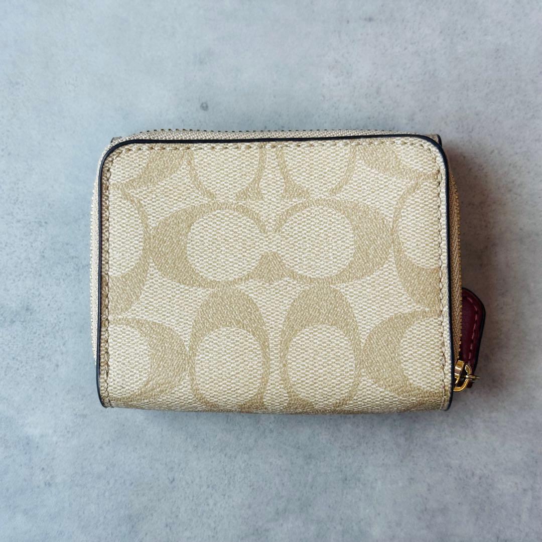 COACH ミニ トライフォールド ウォレット・シグネチャー キャンバス　② 2