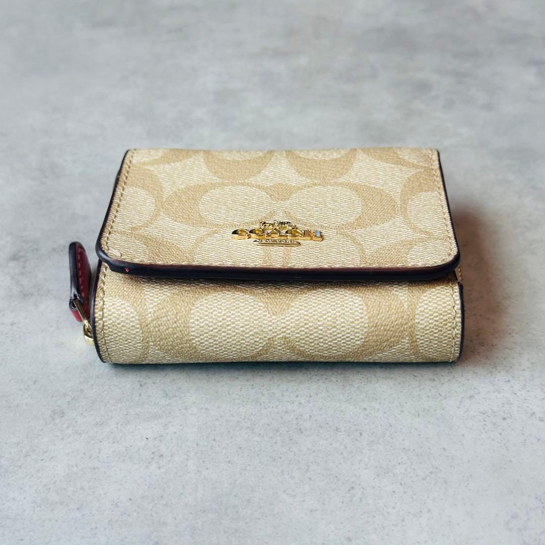 COACH ミニ トライフォールド ウォレット・シグネチャー キャンバス　② 4