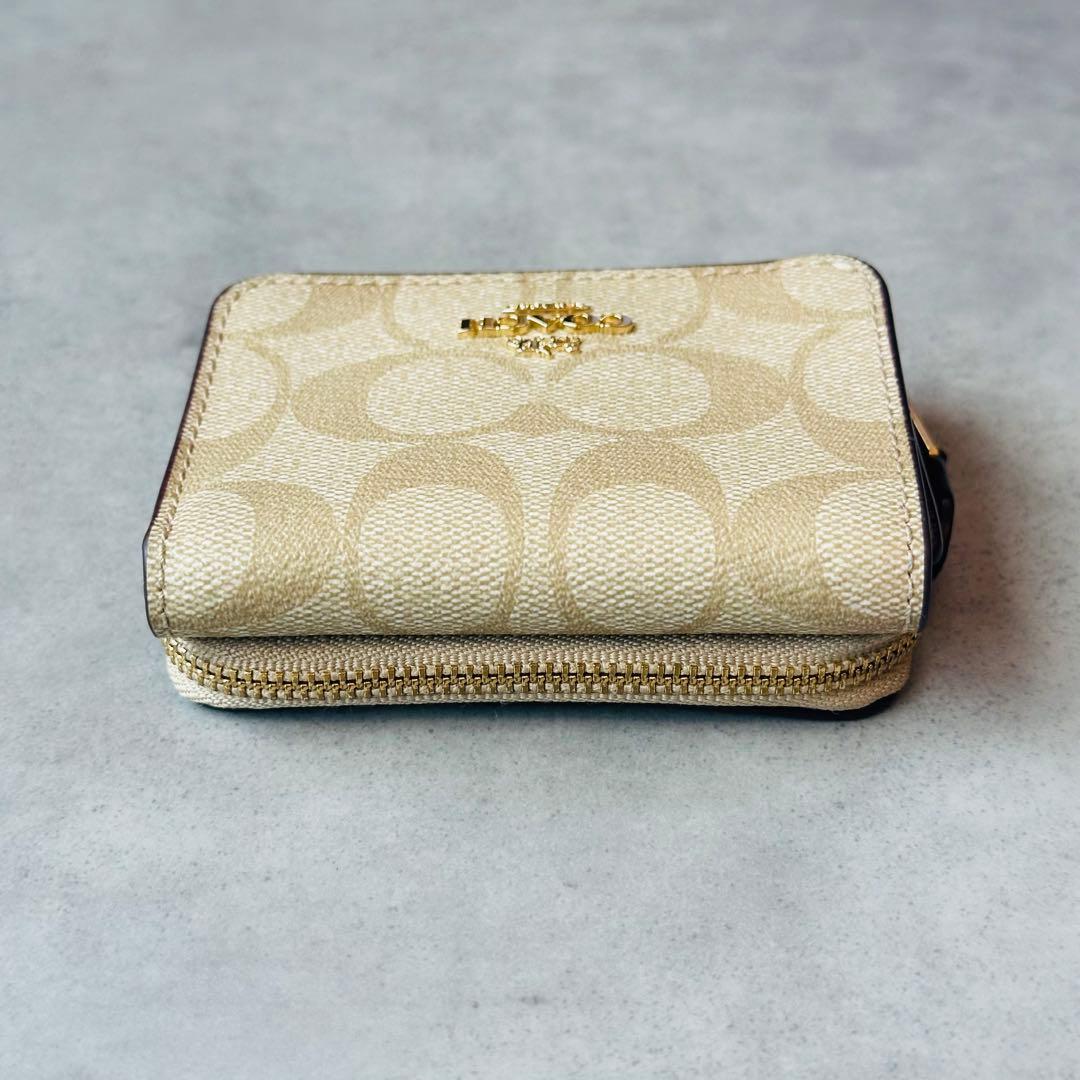COACH ミニ トライフォールド ウォレット・シグネチャー キャンバス　② 5
