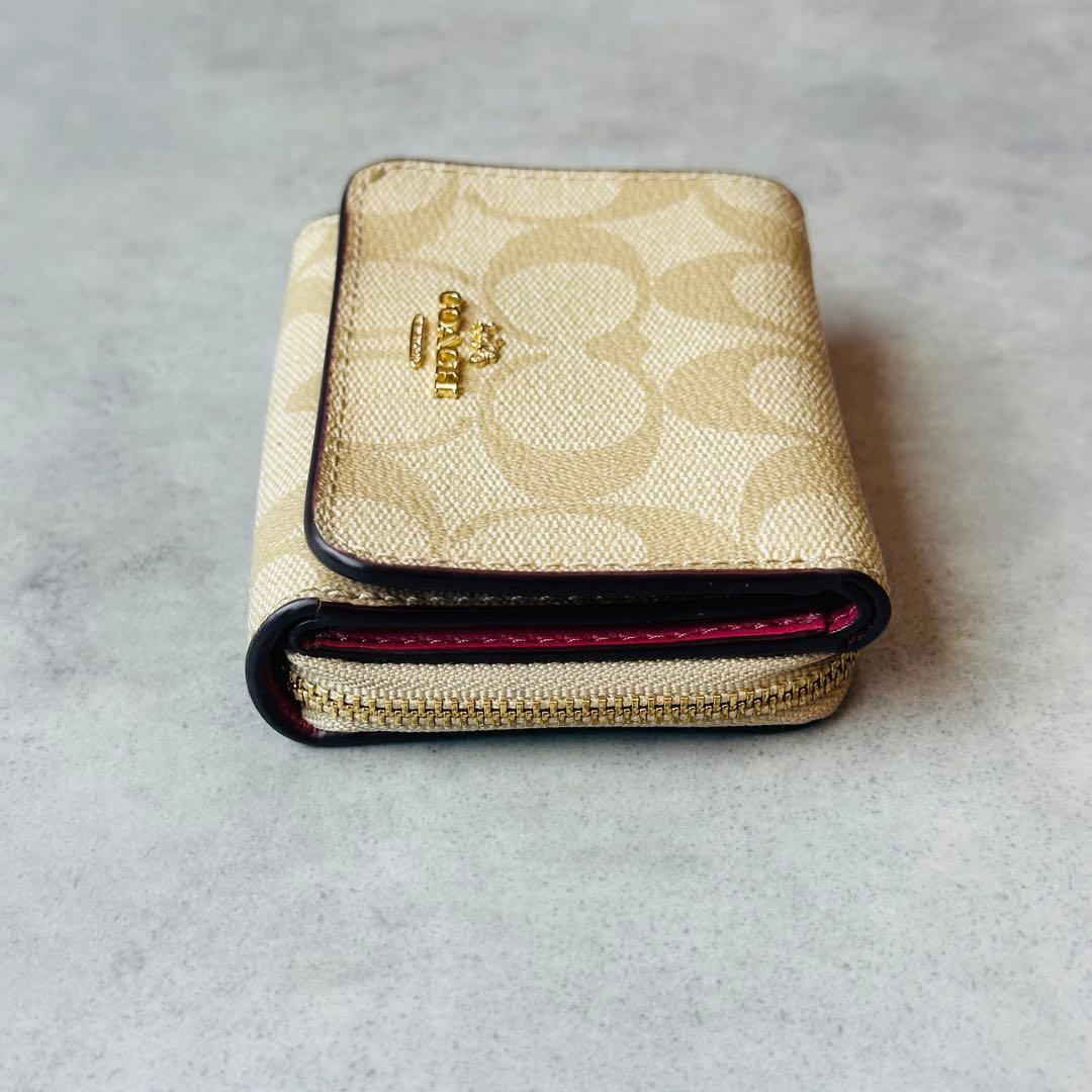 COACH ミニ トライフォールド ウォレット・シグネチャー キャンバス　② 7