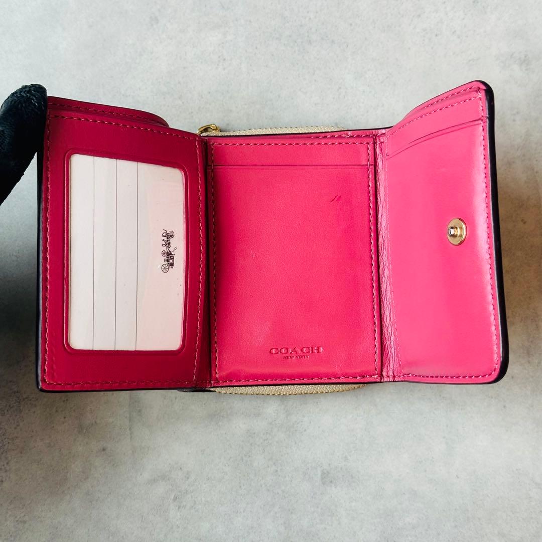 COACH ミニ トライフォールド ウォレット・シグネチャー キャンバス　② 8