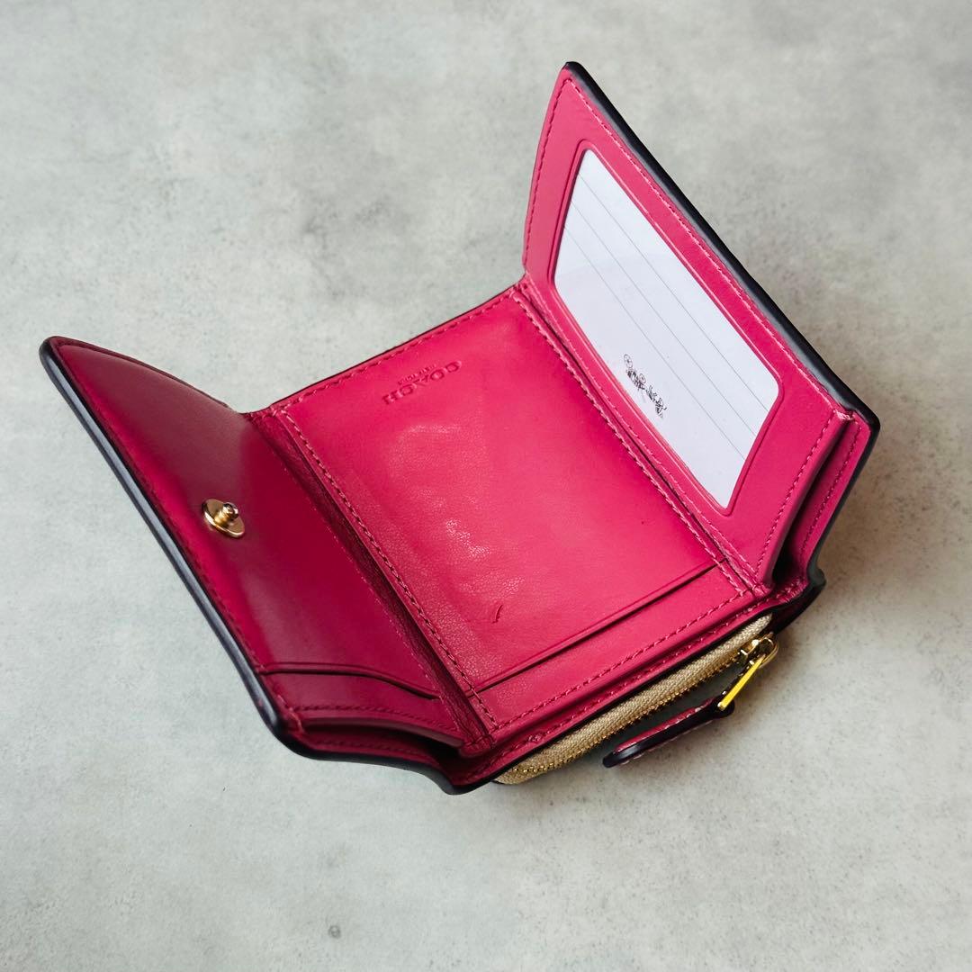 COACH ミニ トライフォールド ウォレット・シグネチャー キャンバス　② 9