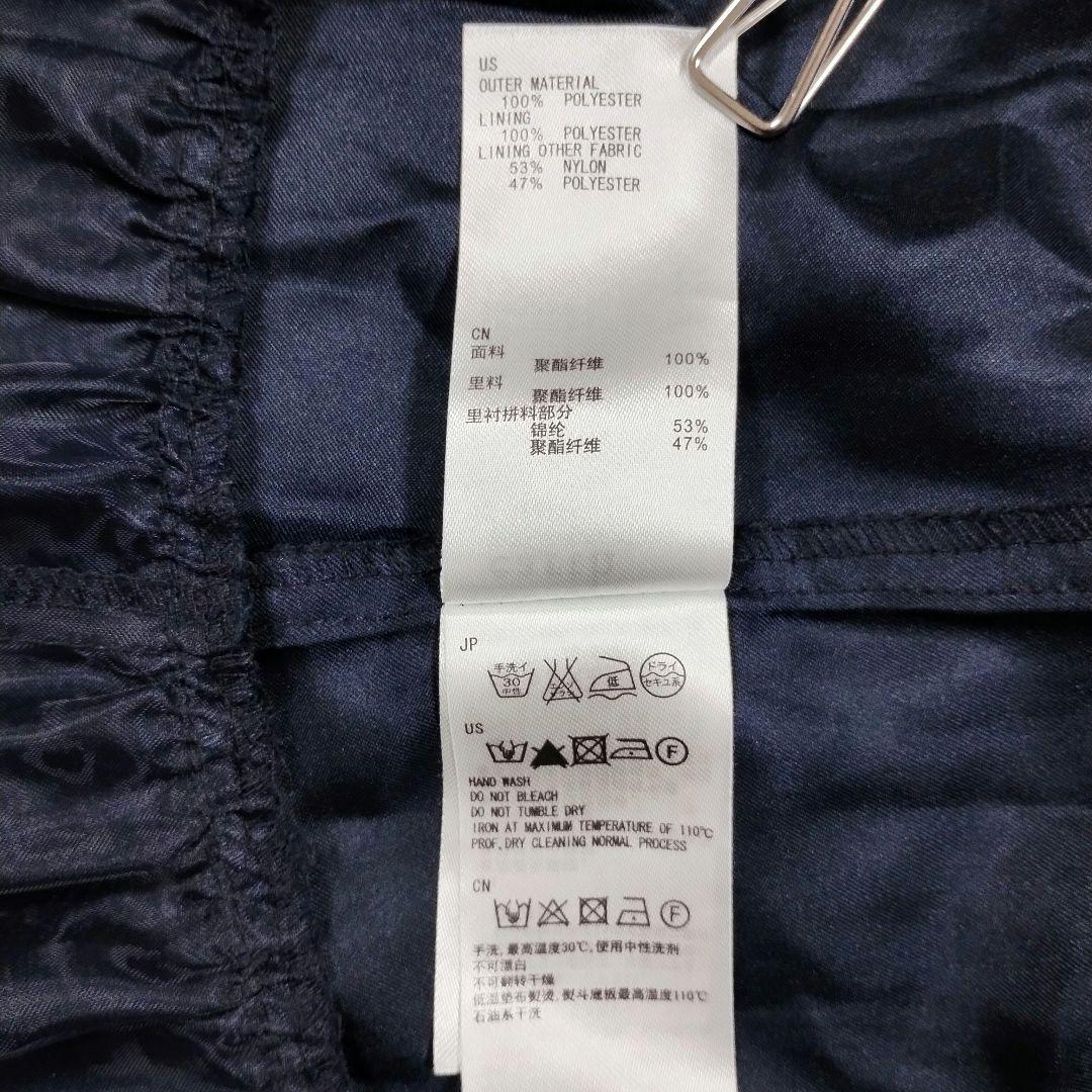 earth アース ネイビー フラワープリント フレアワンピースM シフォン 10