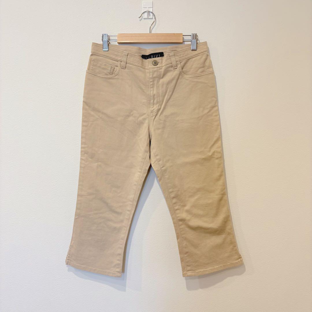 インディヴィ チノパン　クロップド パンツ ストレート ベージュ 40 L相当