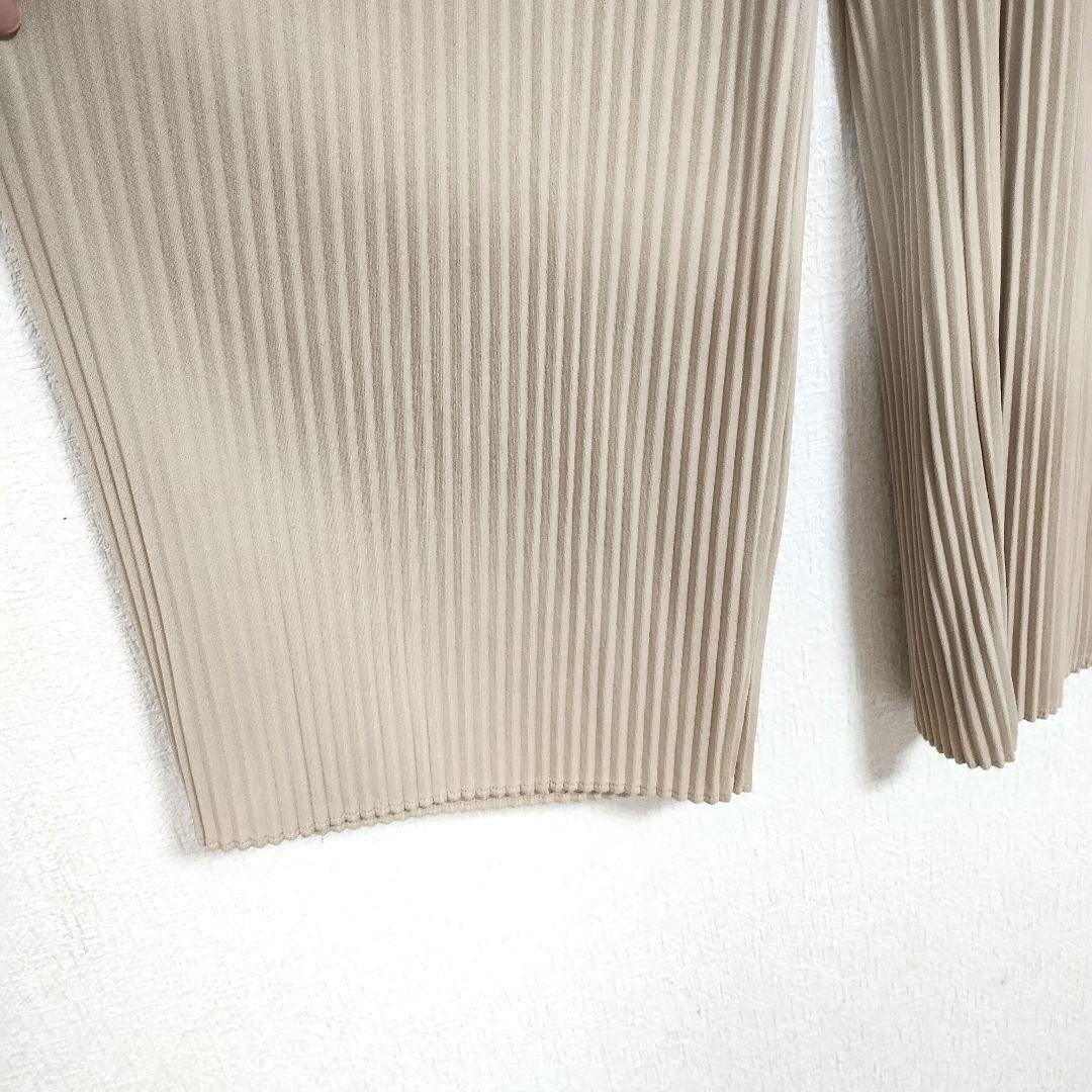 ユニクロ ベージュ プリーツ ワイドパンツ L 美品 カジュアル シンプル 4