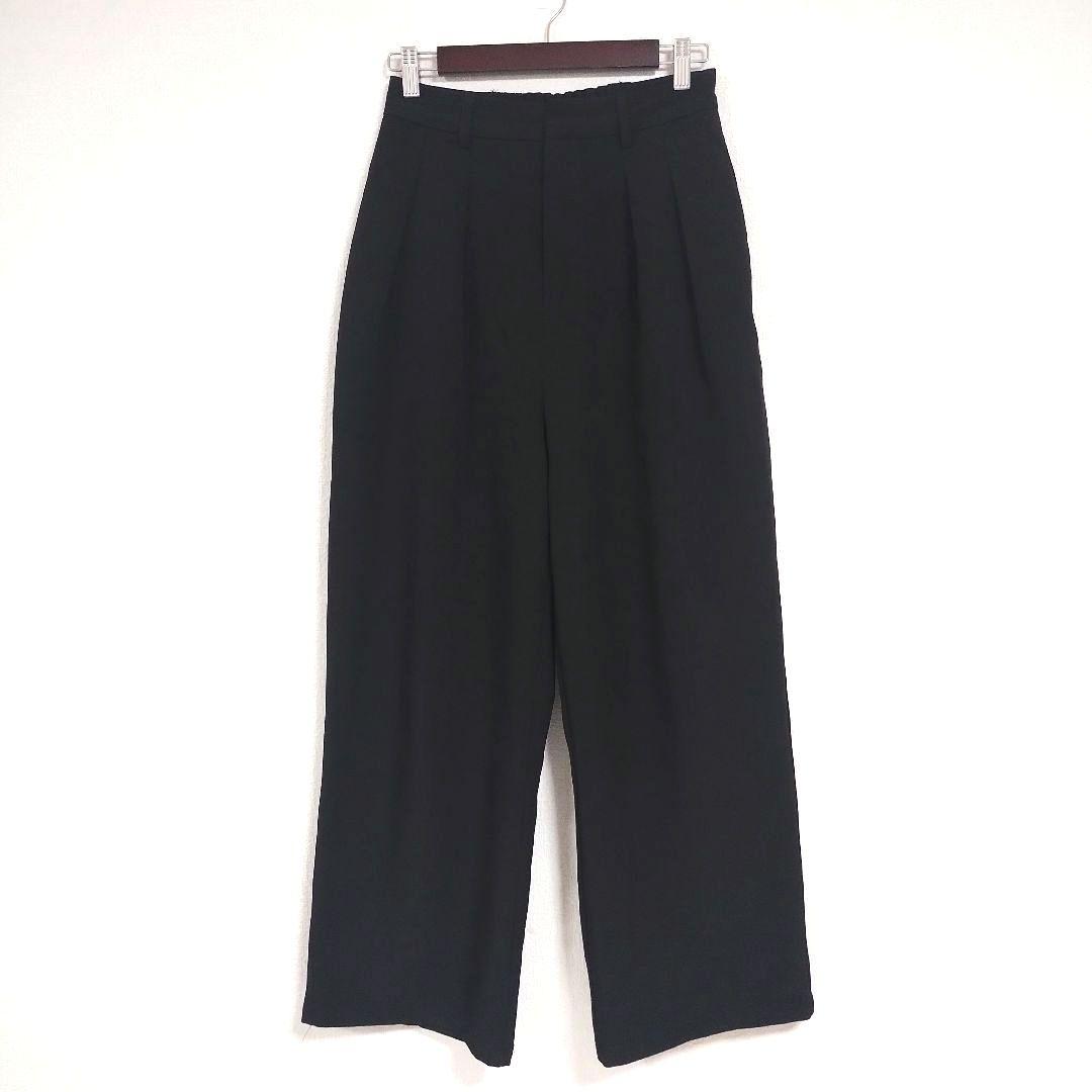 Lovers ラバーズ 黒のワイドパンツ・プリーツ入り L カジュアル オフィス