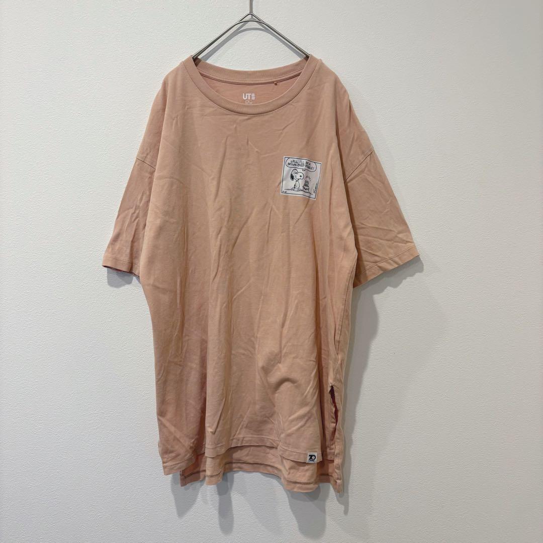 ユニクロ UT スヌーピー 半袖Tシャツ オレンジ　プリント M レディース