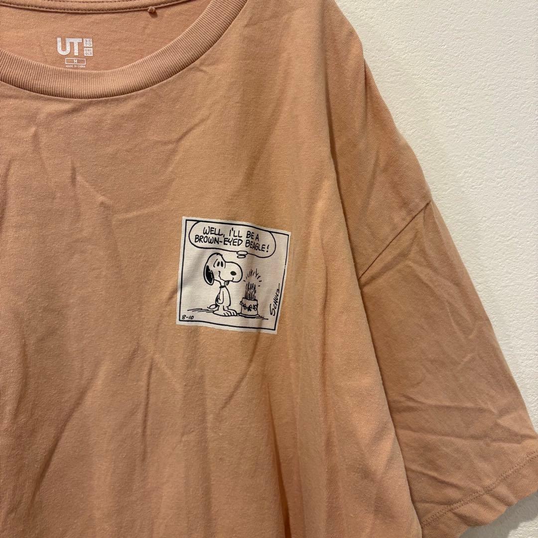 ユニクロ UT スヌーピー 半袖Tシャツ オレンジ　プリント M レディース 3