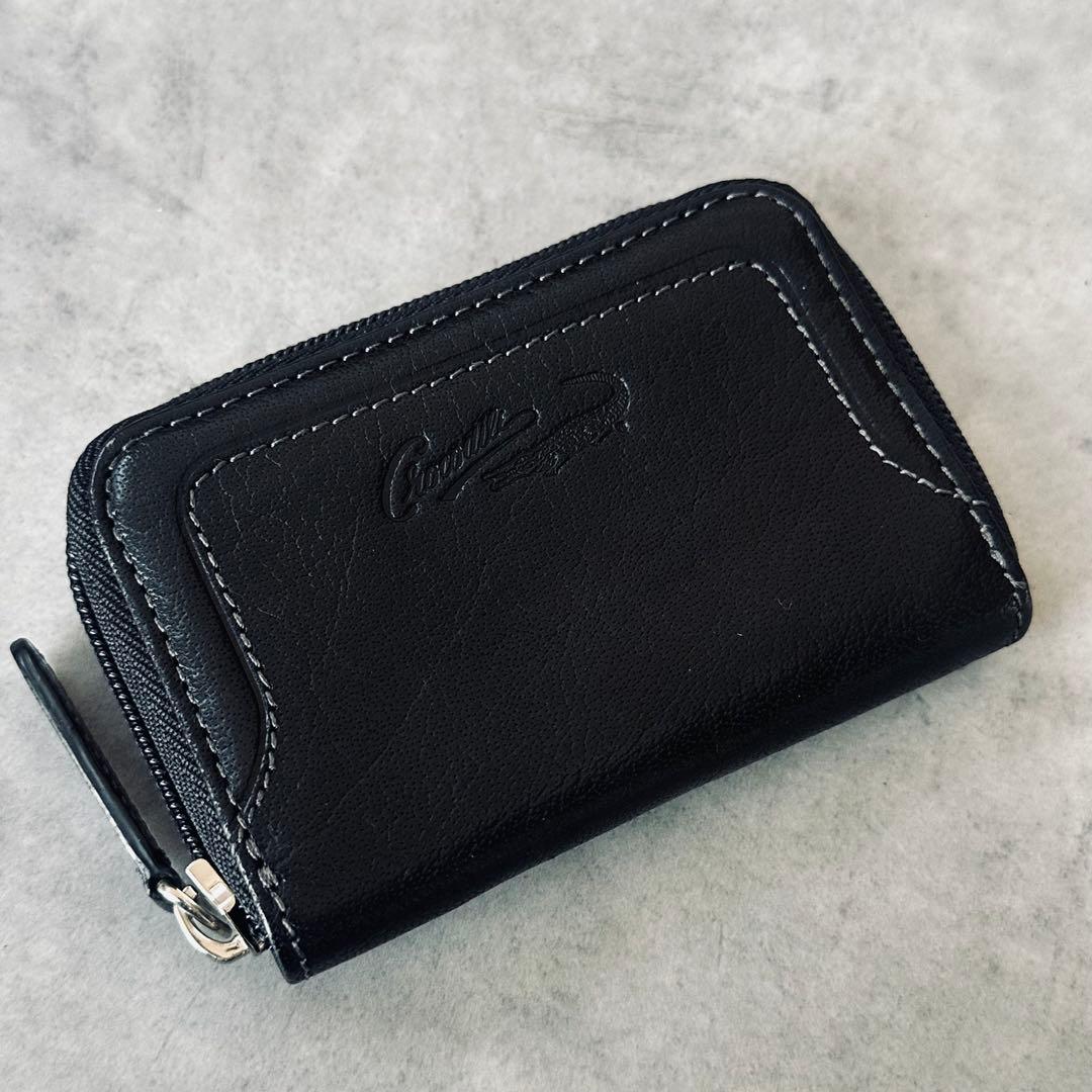 Crocodile オールレザー　ラウンドジップ　コインケース　小銭入れ 黒 3