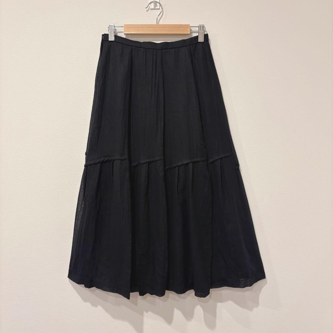 ミュゼ フレア スカート ロング 黒　ブラック M相当 上品 きれいめ Aライン