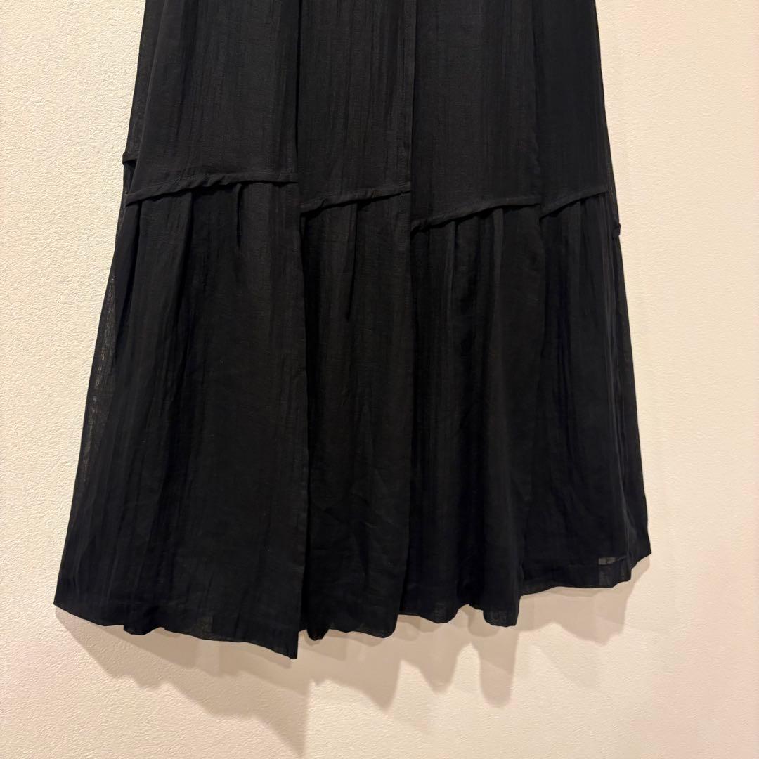 ミュゼ フレア スカート ロング 黒　ブラック M相当 上品 きれいめ Aライン 3