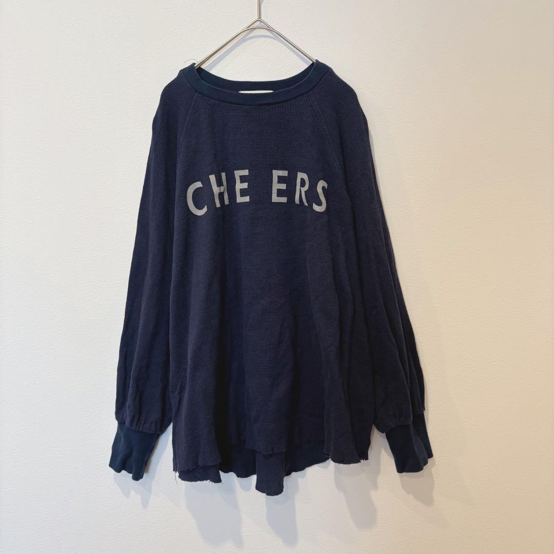 ナルファクトリー ワッフル ロンT ロゴ 紺色　ネイビー 1 長袖　トレーナー