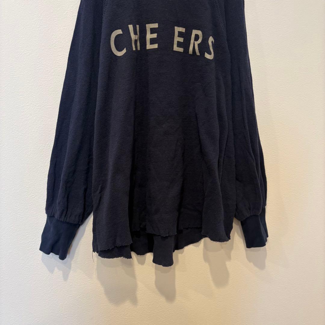 ナルファクトリー ワッフル ロンT ロゴ 紺色　ネイビー 1 長袖　トレーナー 3