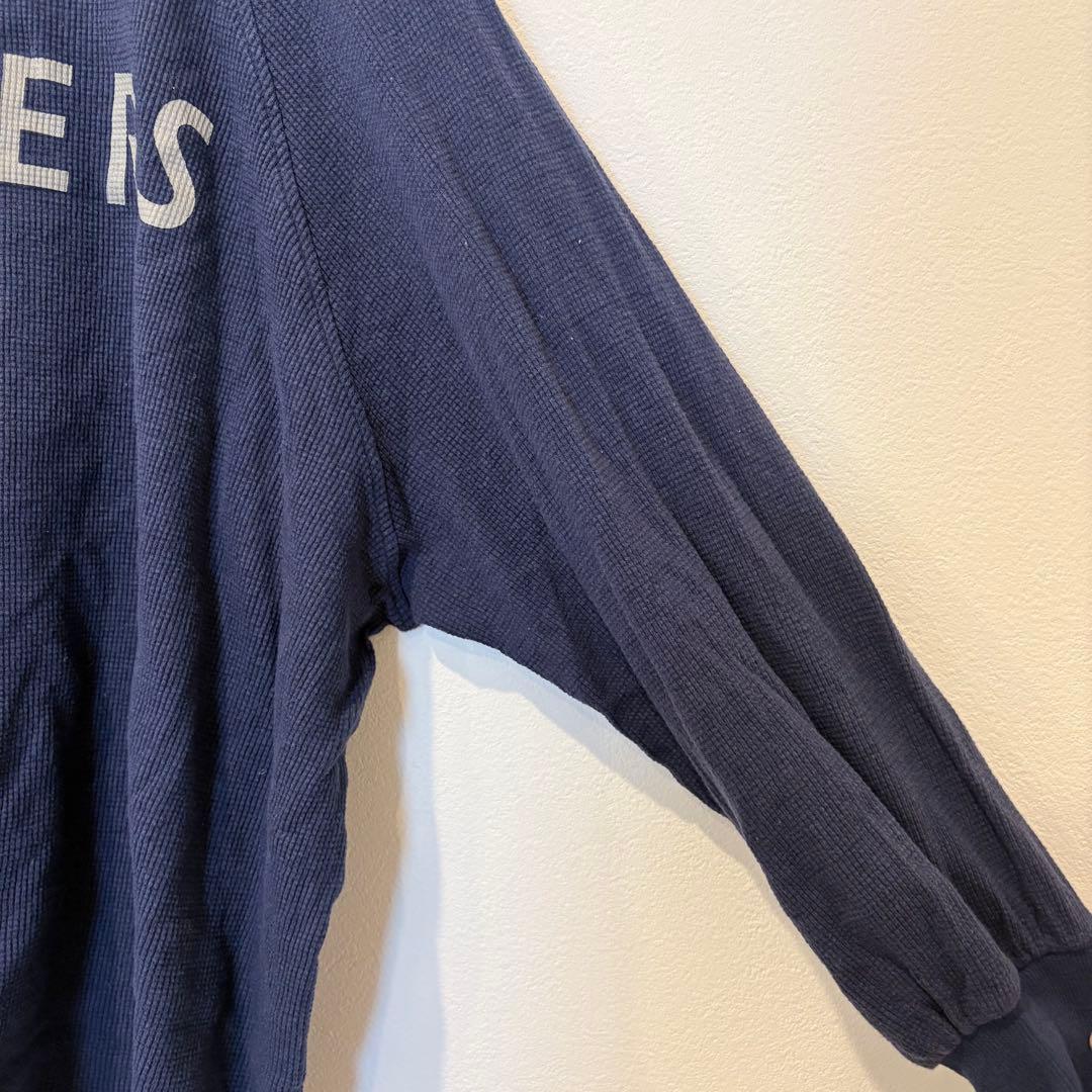 ナルファクトリー ワッフル ロンT ロゴ 紺色　ネイビー 1 長袖　トレーナー 4