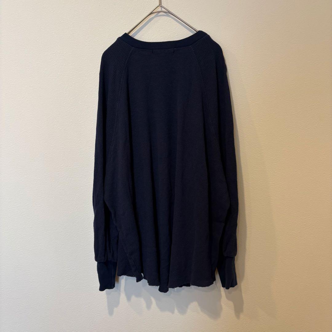 ナルファクトリー ワッフル ロンT ロゴ 紺色　ネイビー 1 長袖　トレーナー 5