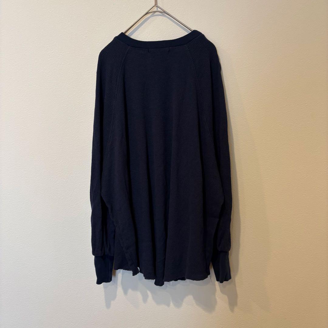 ナルファクトリー ワッフル ロンT ロゴ 紺色　ネイビー 1 長袖　トレーナー 6