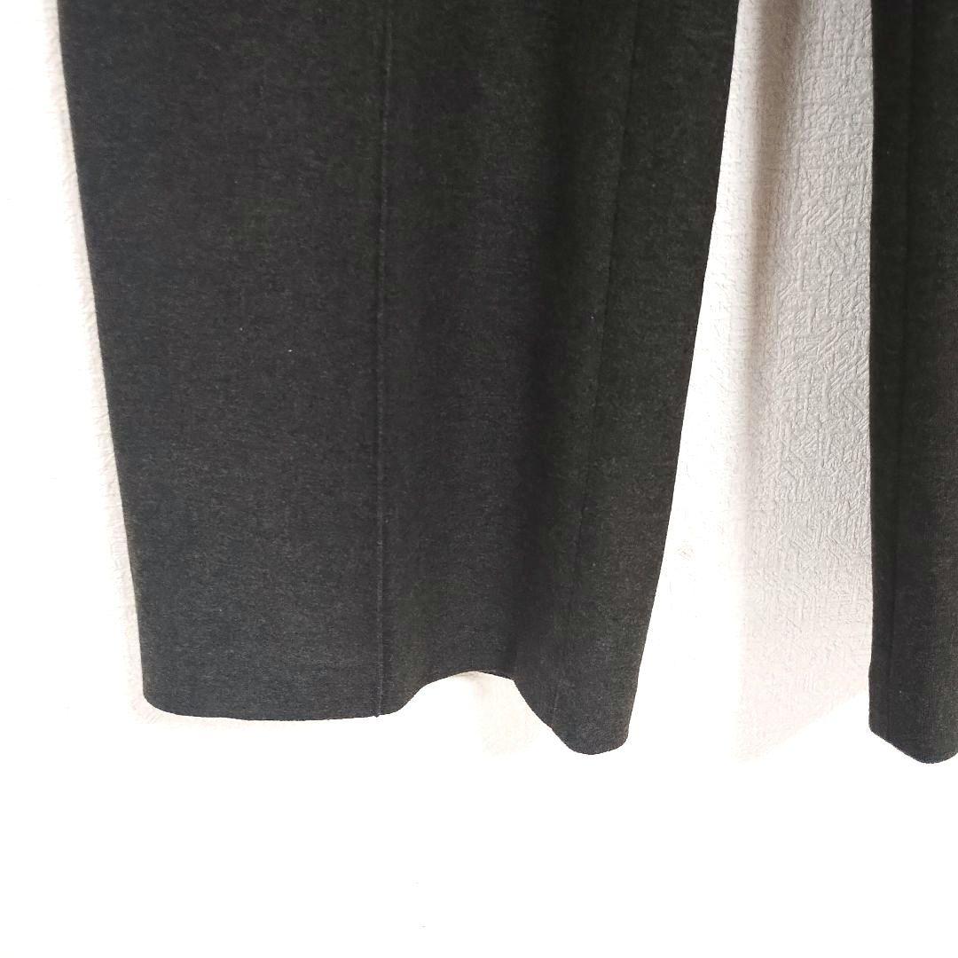 UNIQLO ダークグレー ワイドパンツ ウール混合 M オフィス カジュアル 3