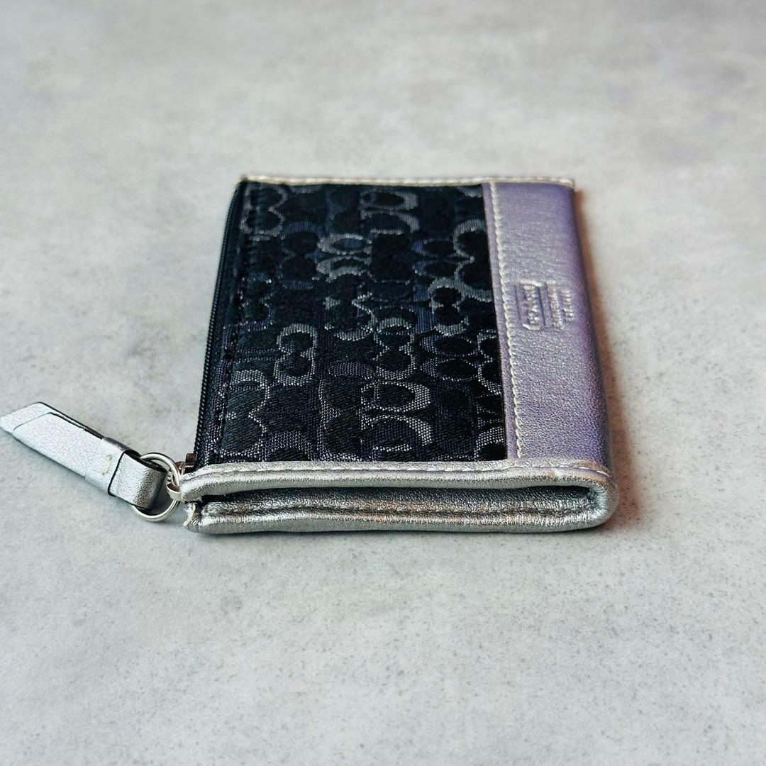 COACH シグネチャー コインケース　カードケース　シルバー　ネイビー 7