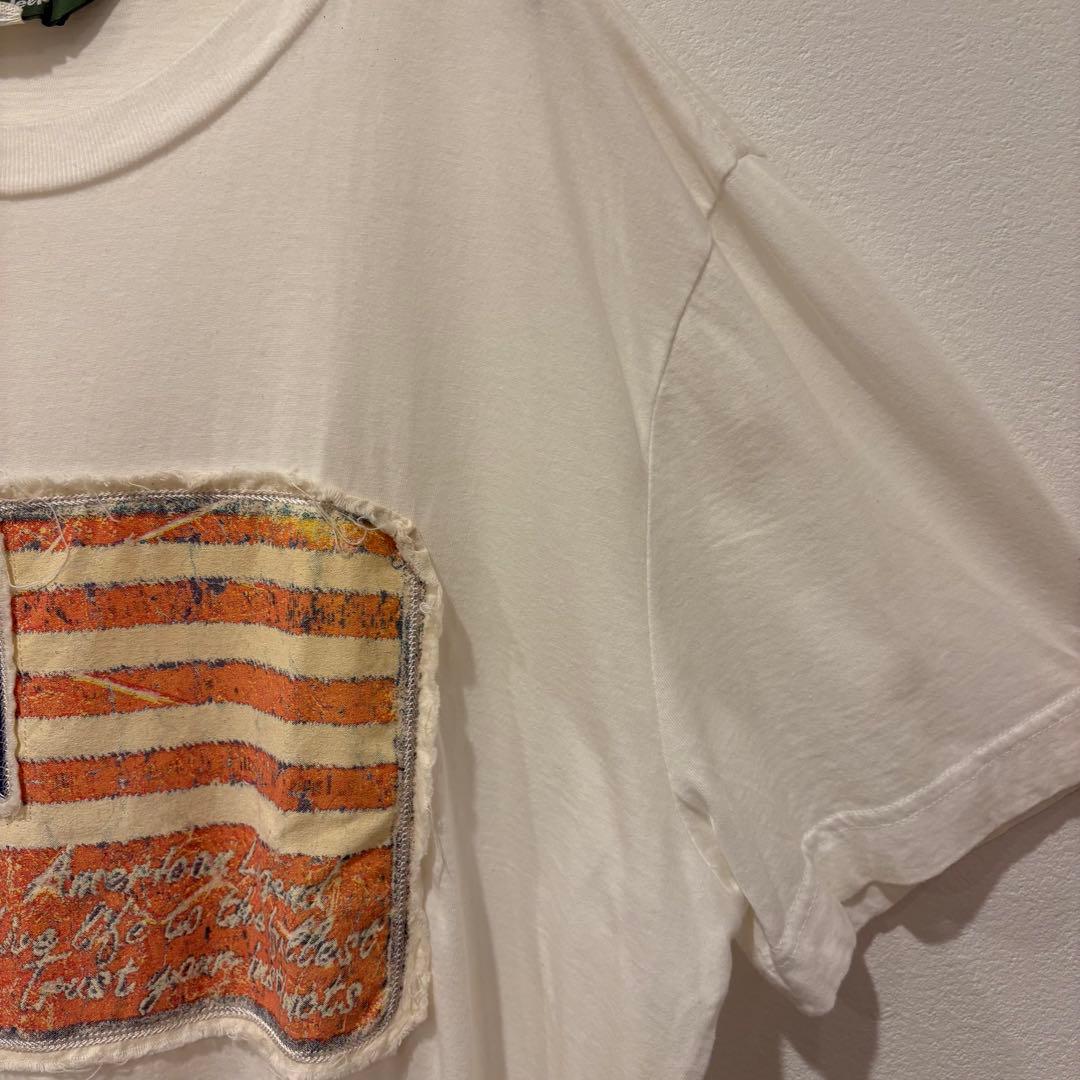 ジープ Tシャツ 半袖 アメリカ国旗 ワッペン ビッグロゴ ホワイト 白　XL 4