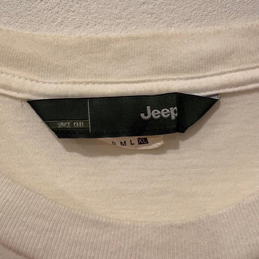 ジープ Tシャツ 半袖 アメリカ国旗 ワッペン ビッグロゴ ホワイト 白　XL 5