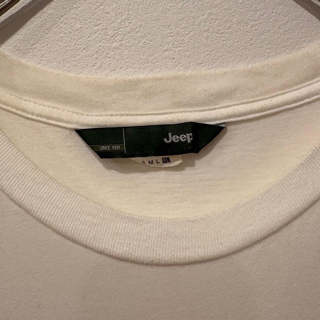 ジープ Tシャツ 半袖 アメリカ国旗 ワッペン ビッグロゴ ホワイト 白　XL 6