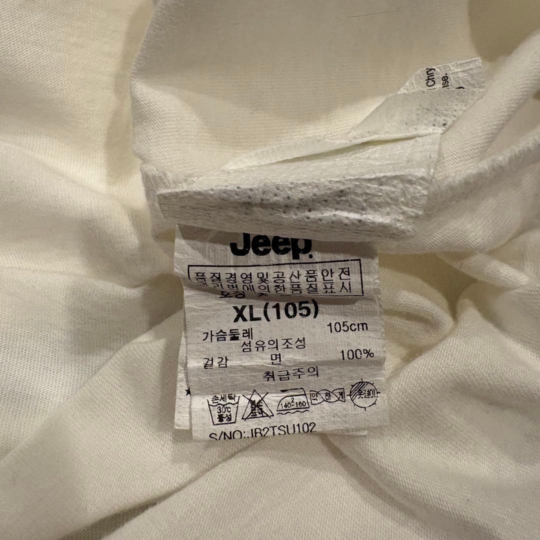 ジープ Tシャツ 半袖 アメリカ国旗 ワッペン ビッグロゴ ホワイト 白　XL 9