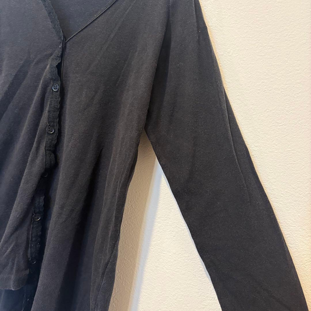 マジェスティックレゴン カーディガン　黒 ブラック　七分袖　38 前開き 4