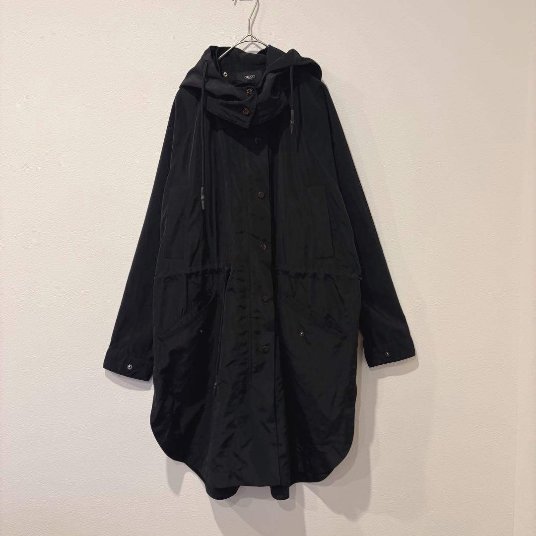 G2000 WOMAN モッズコート ロング フード 黒　ブラック32 34