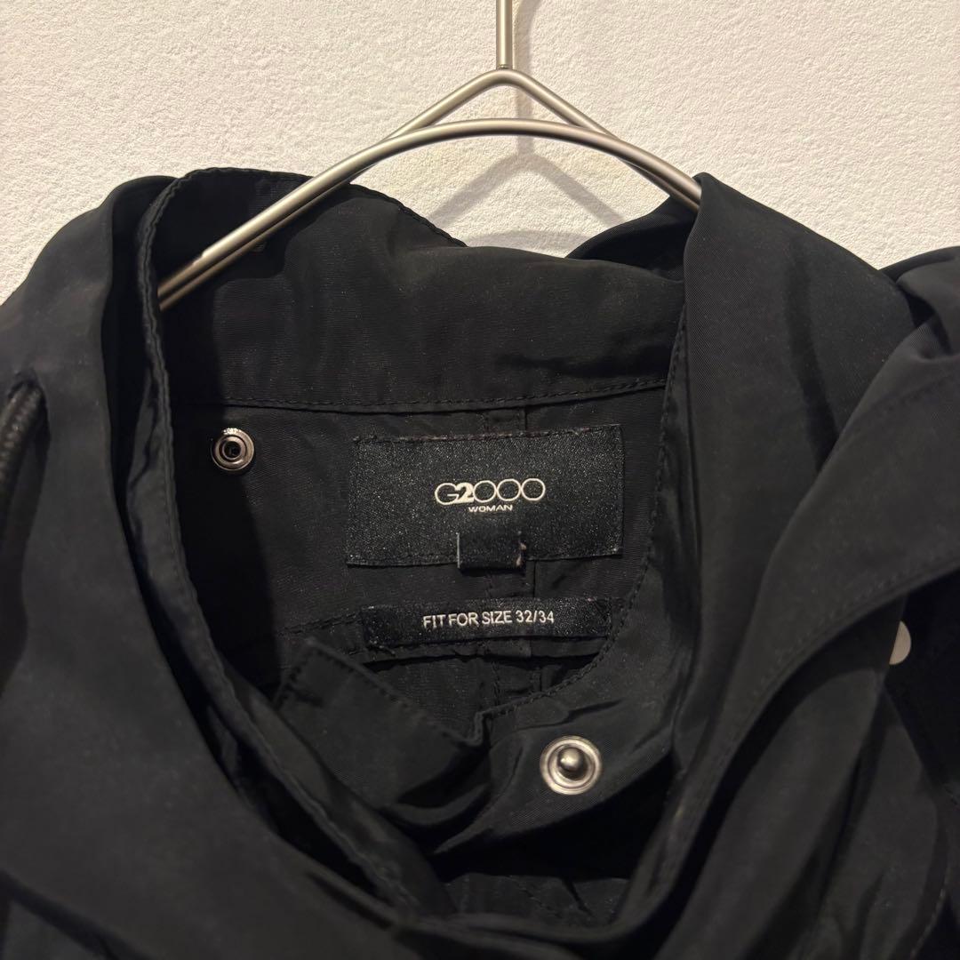 G2000 WOMAN モッズコート ロング フード 黒　ブラック32 34 8