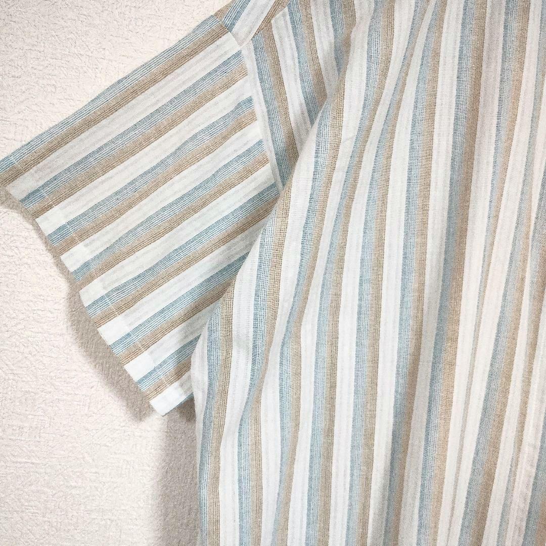 ダブルネーム DOUBLE NAME ストライプ 半袖シャツワンピース Fサイズ 3