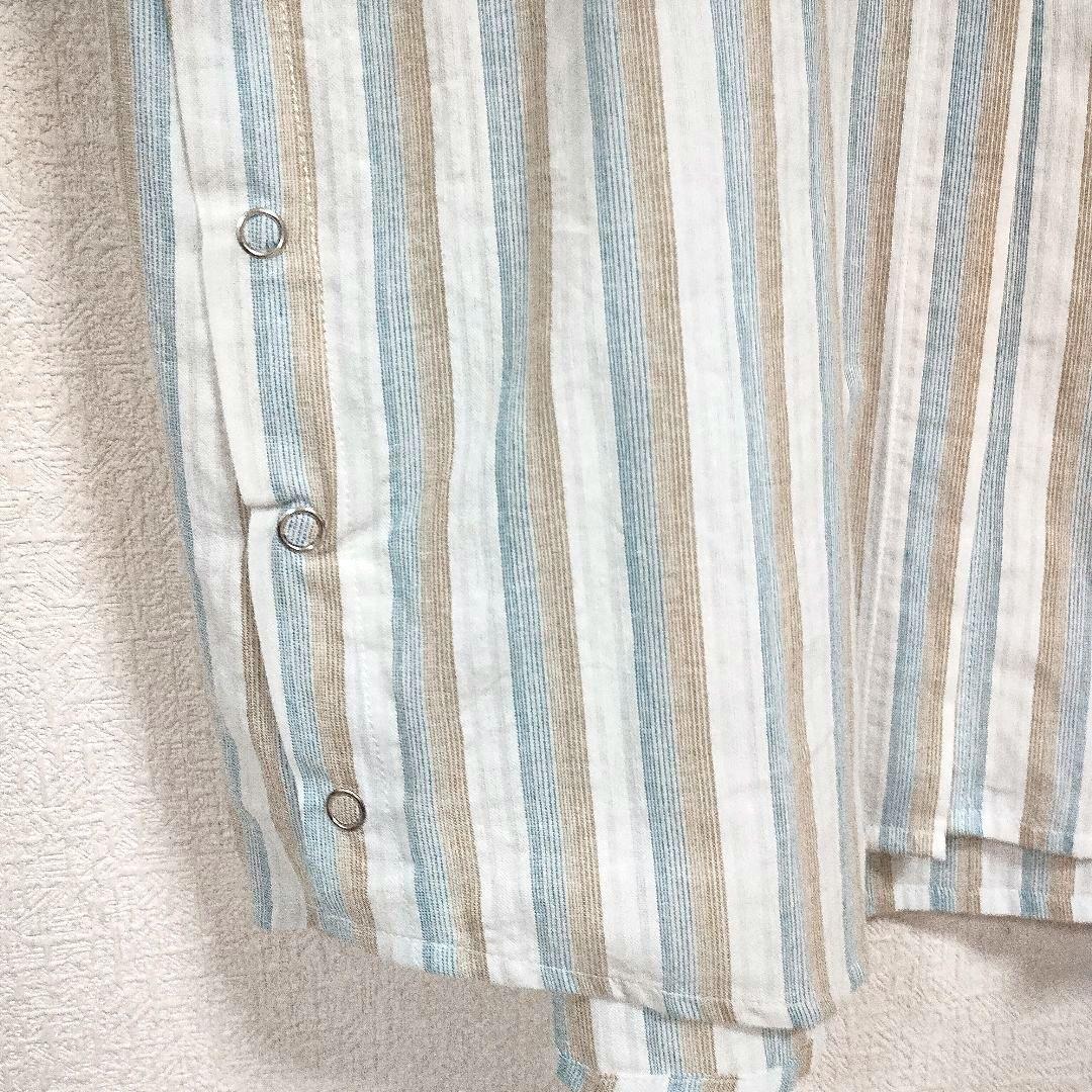 ダブルネーム DOUBLE NAME ストライプ 半袖シャツワンピース Fサイズ 4