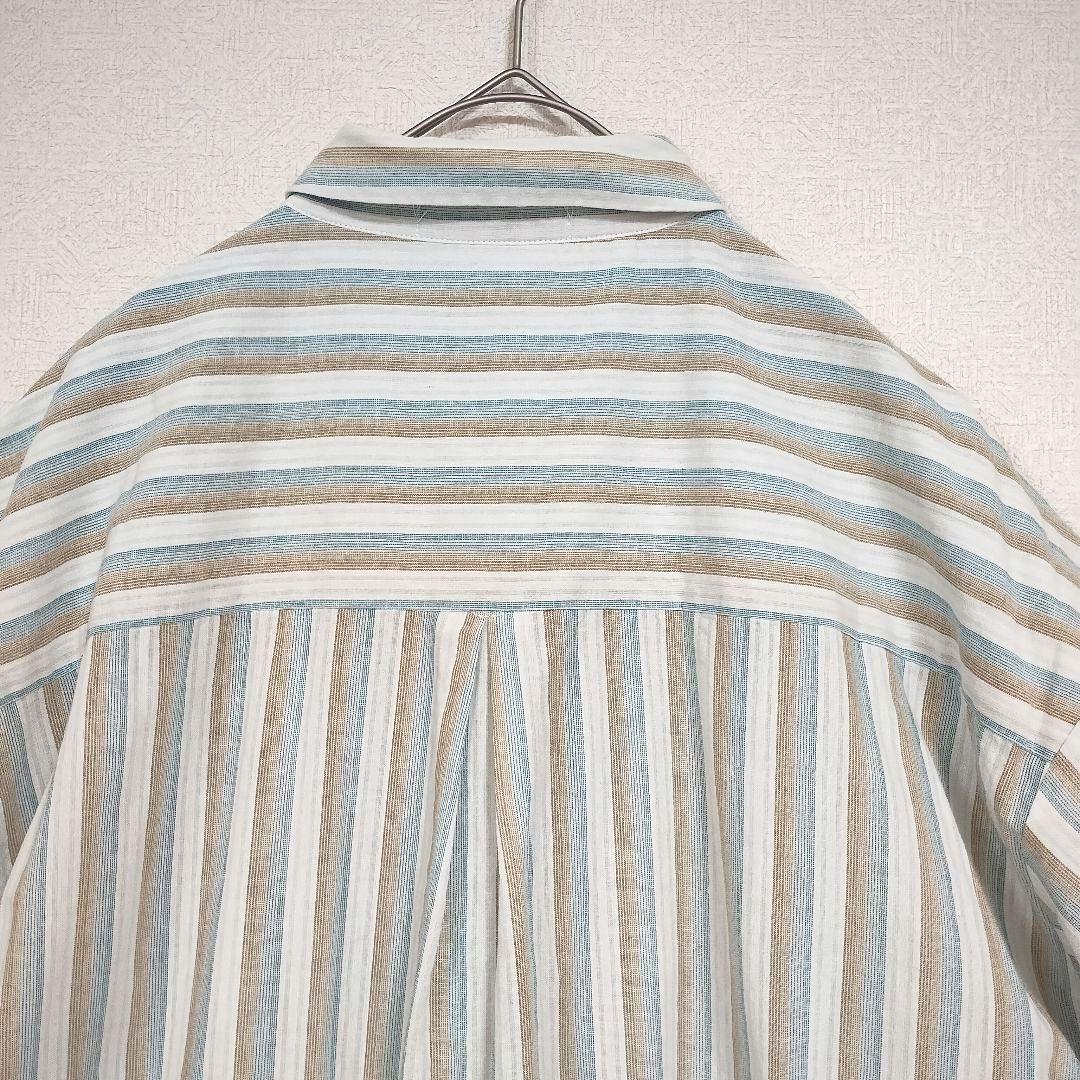 ダブルネーム DOUBLE NAME ストライプ 半袖シャツワンピース Fサイズ 7