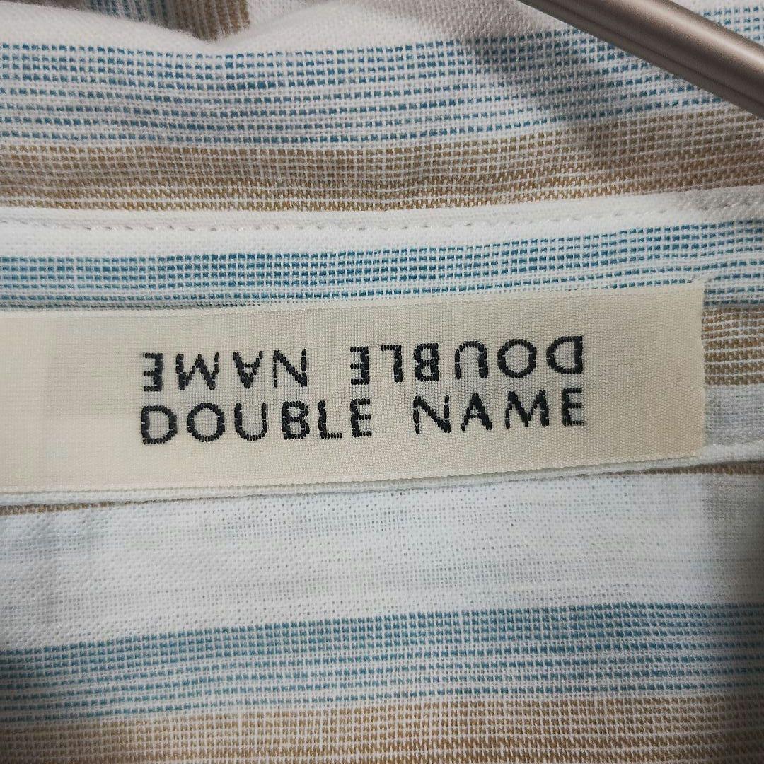 ダブルネーム DOUBLE NAME ストライプ 半袖シャツワンピース Fサイズ 8