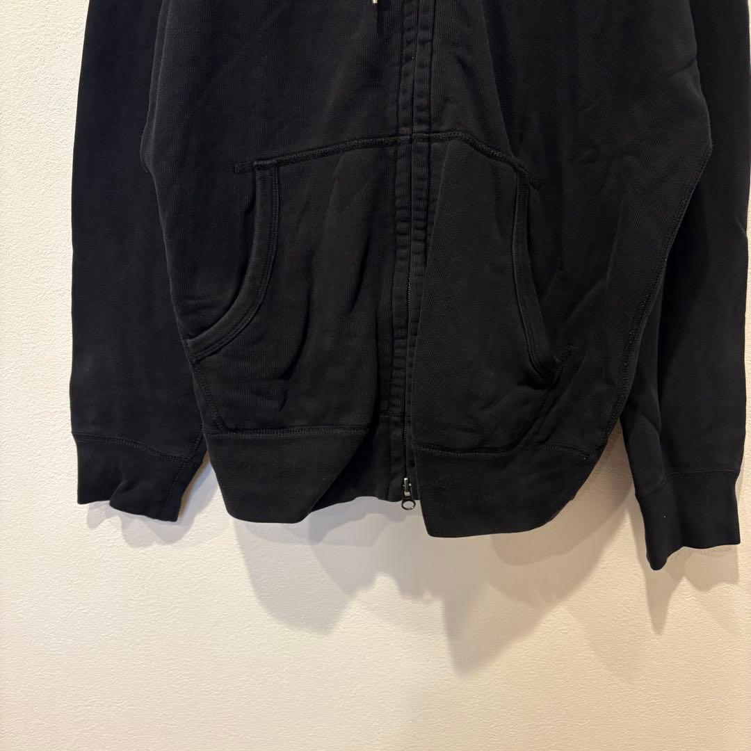 ユニクロ パーカー ジップアップ 黒　ブラック M フーディ 無地　メンズ 4