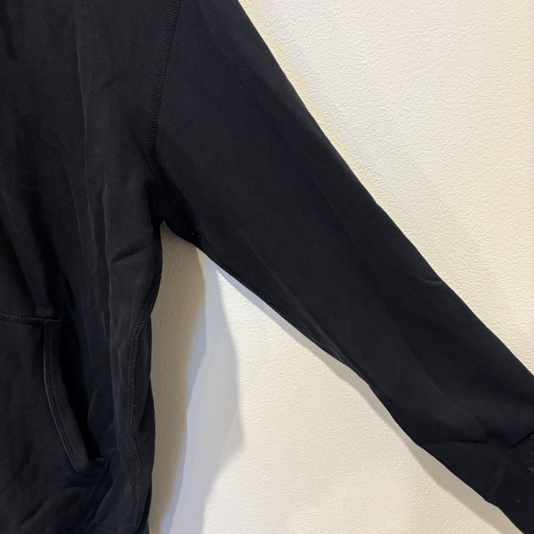 ユニクロ パーカー ジップアップ 黒　ブラック M フーディ 無地　メンズ 5