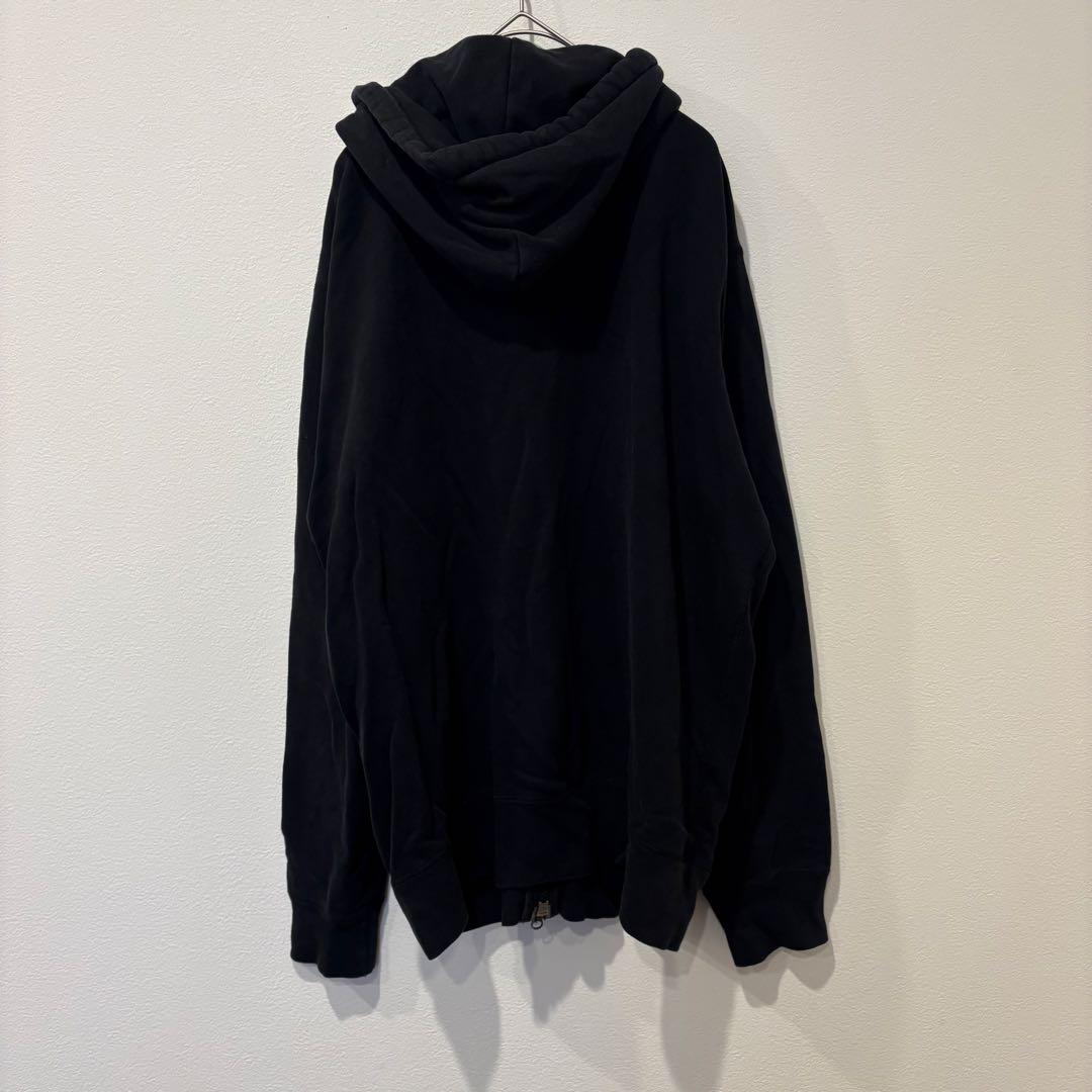 ユニクロ パーカー ジップアップ 黒　ブラック M フーディ 無地　メンズ 6