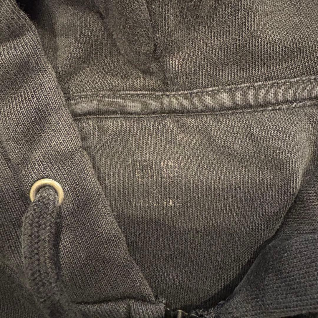 ユニクロ パーカー ジップアップ 黒　ブラック M フーディ 無地　メンズ 9