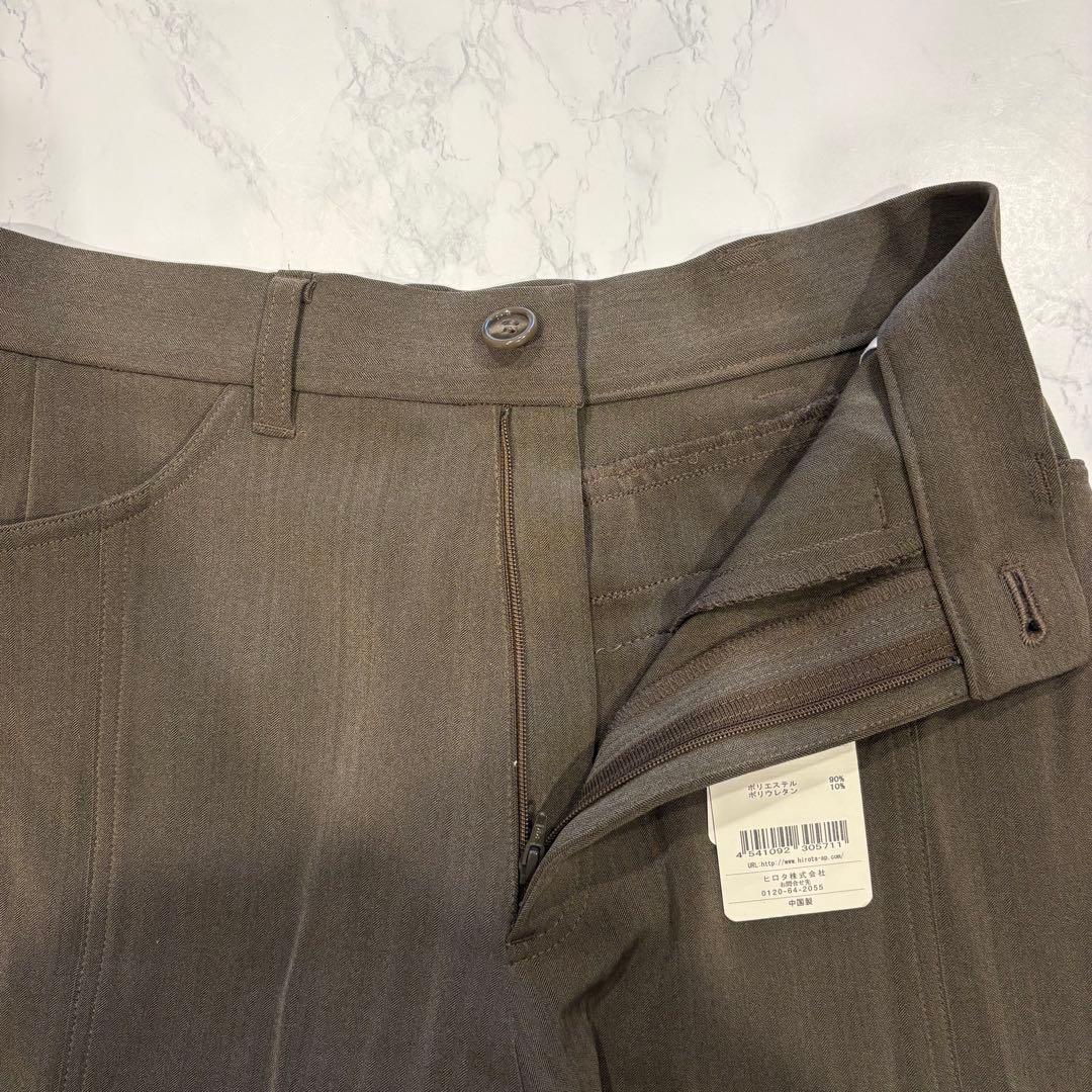 Colorie スラックス フレアパンツ ストレッチ ブラウン 茶色　M 美脚 9