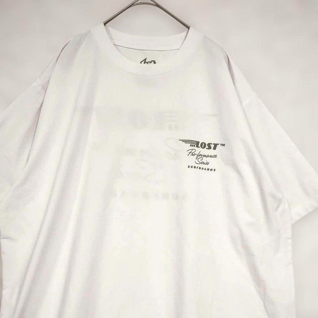 【…lostロスト】ホワイト オーバーサイズ Tシャツ L ブランドプリント 2