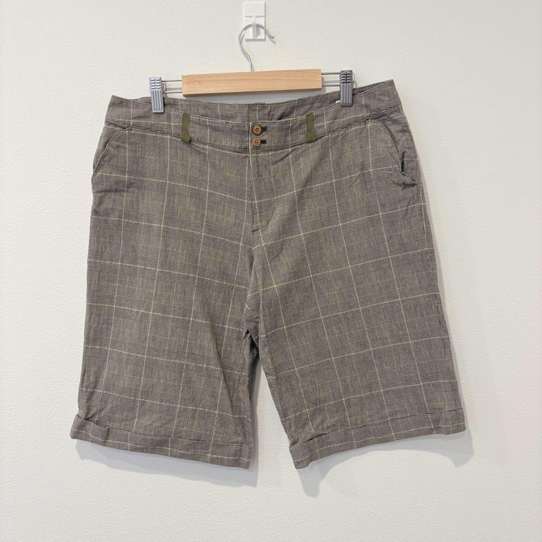 スイヴィ ハーフパンツ チェック柄 ブラウン 74-78 グレンチェック　大きい