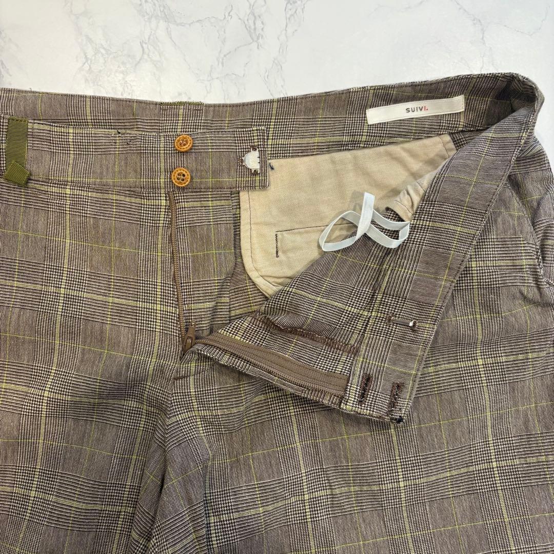 スイヴィ ハーフパンツ チェック柄 ブラウン 74-78 グレンチェック　大きい 7