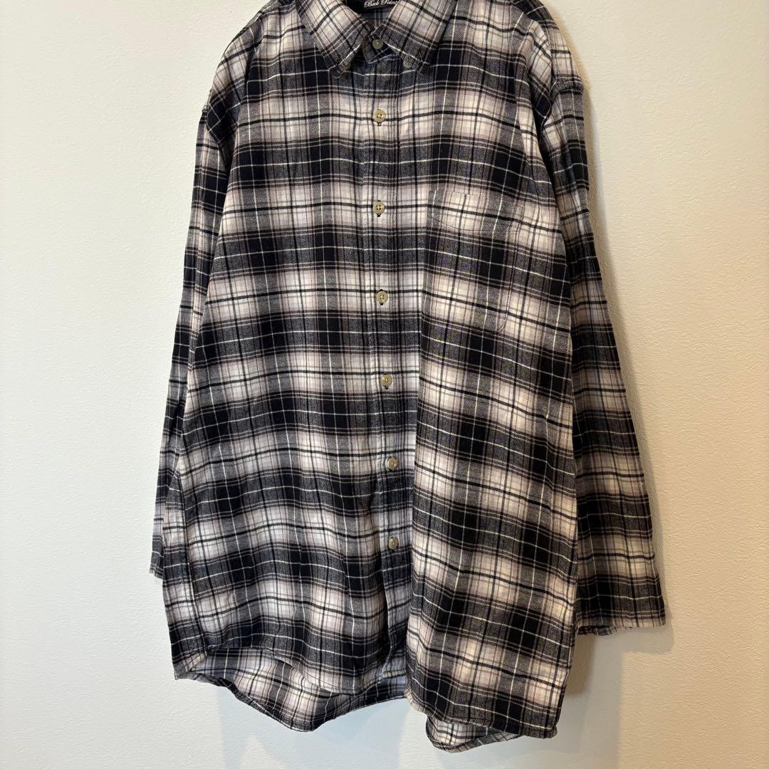ネルシャツ　長袖　シャツ チェック柄 ブラック Lサイズ　カジュアル　メンズ 3