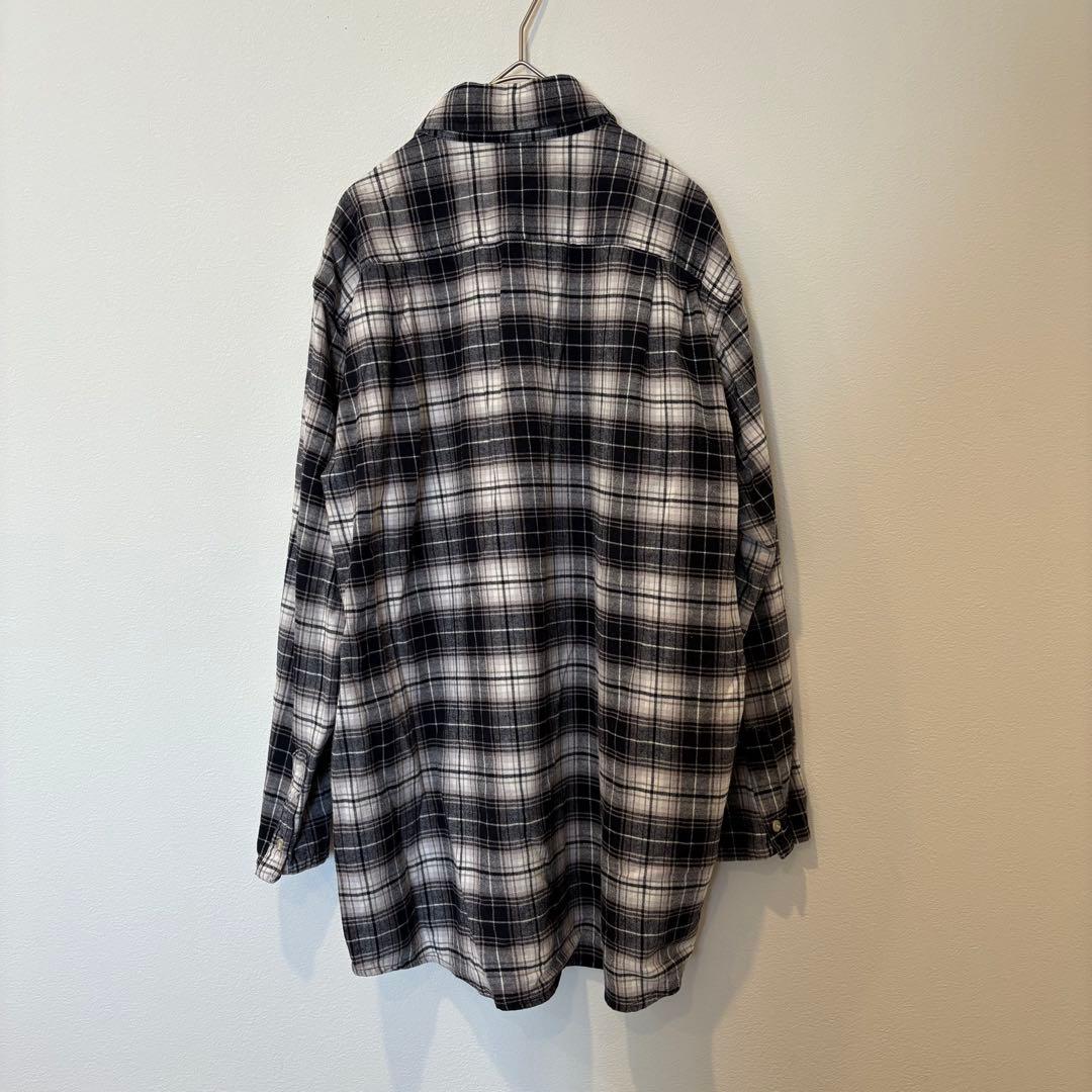 ネルシャツ　長袖　シャツ チェック柄 ブラック Lサイズ　カジュアル　メンズ 5