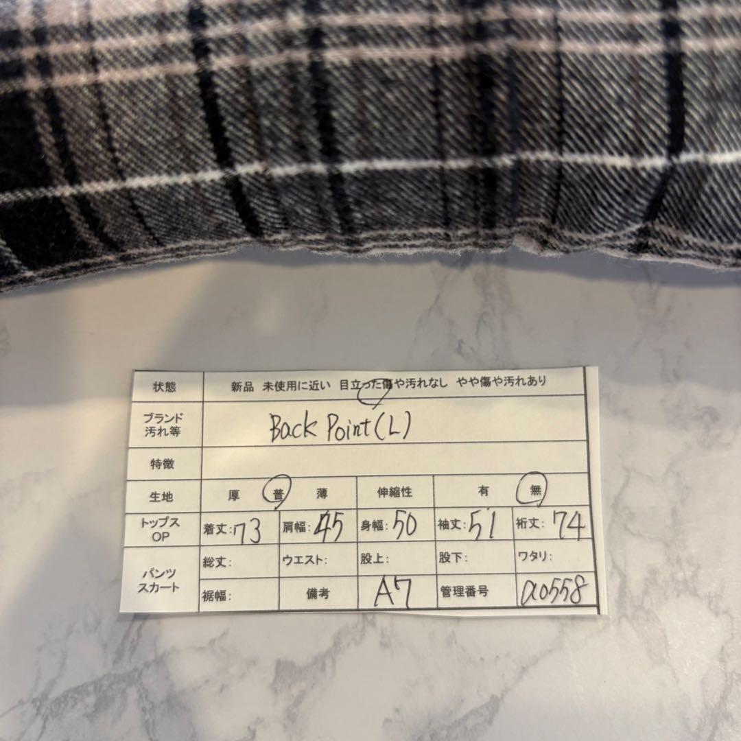 ネルシャツ　長袖　シャツ チェック柄 ブラック Lサイズ　カジュアル　メンズ 7