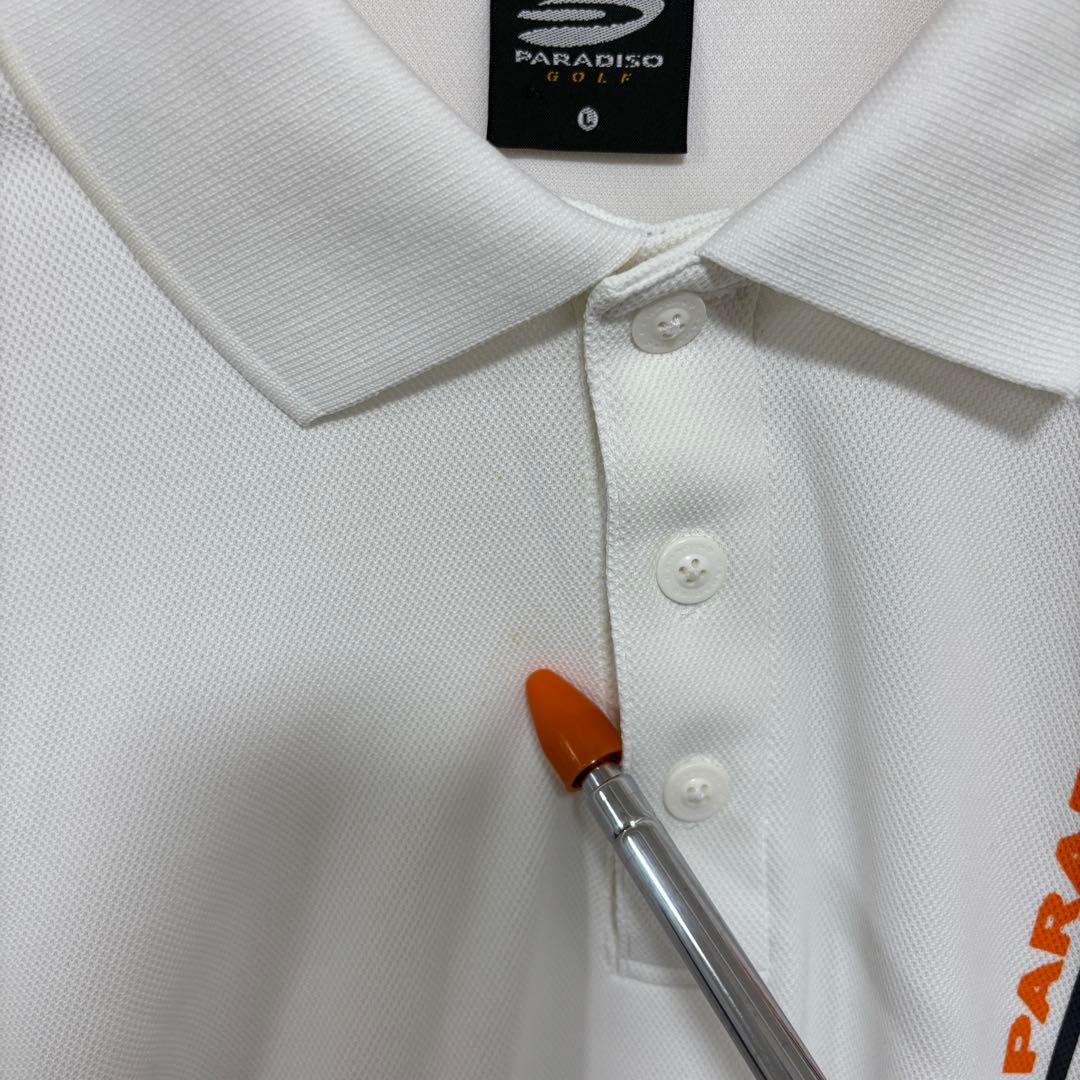 PARADISO GOLF メンズポロシャツボーダーゴルフ L ホワイトd757 13