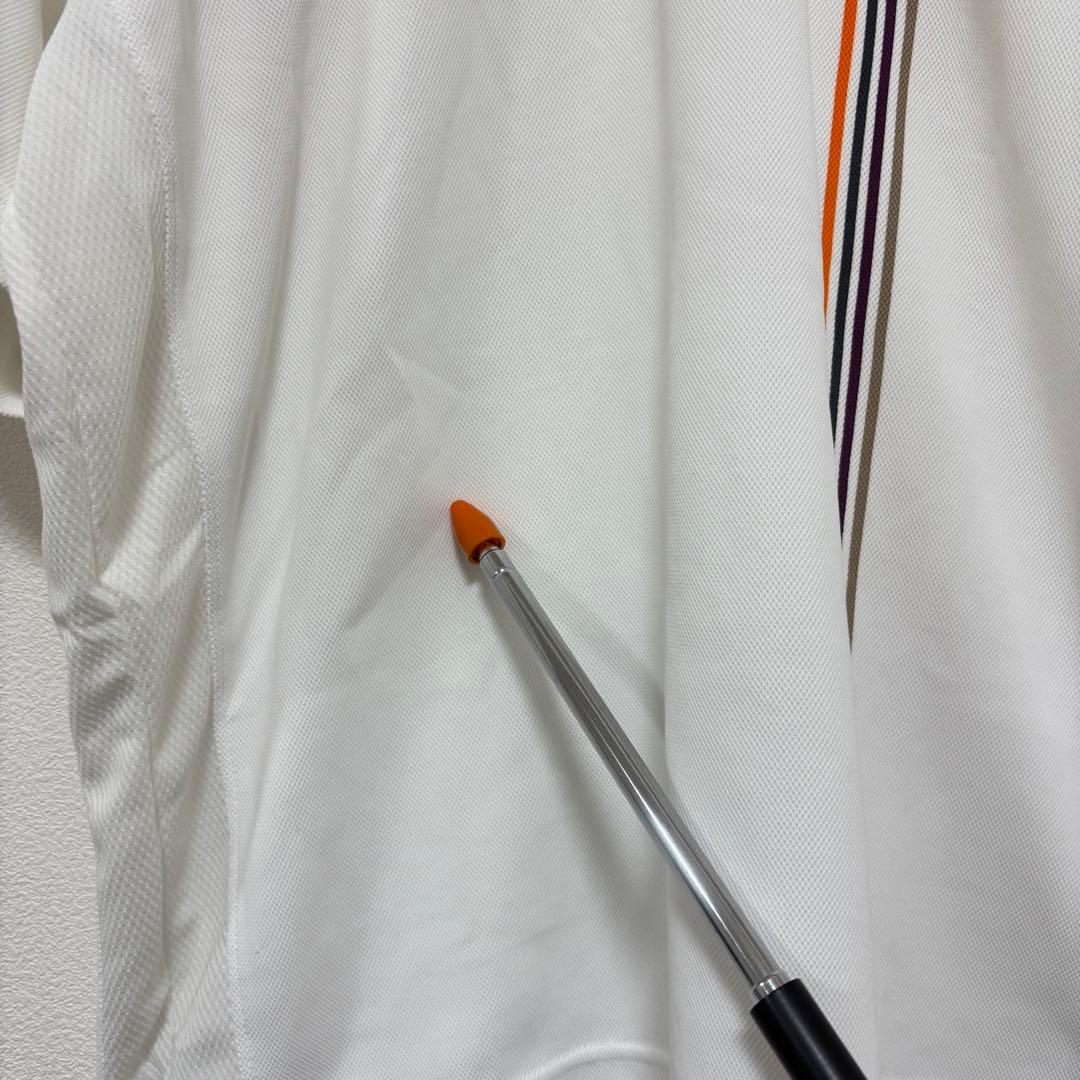 PARADISO GOLF メンズポロシャツボーダーゴルフ L ホワイトd757 14