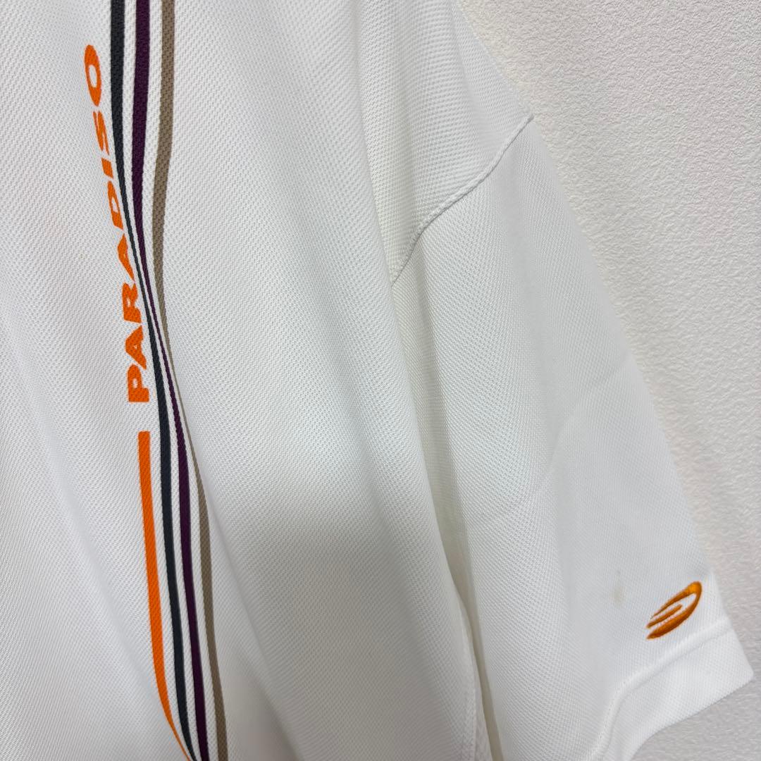 PARADISO GOLF メンズポロシャツボーダーゴルフ L ホワイトd757 8