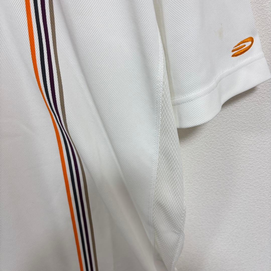 PARADISO GOLF メンズポロシャツボーダーゴルフ L ホワイトd757 9