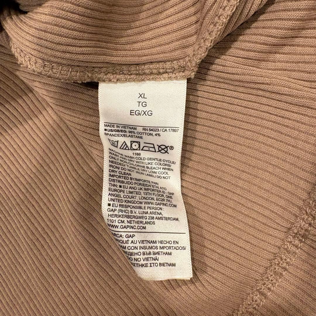 ギャップ タンクトップ リブ 茶色　ブラウン XL ストレッチ ノースリーブ 8