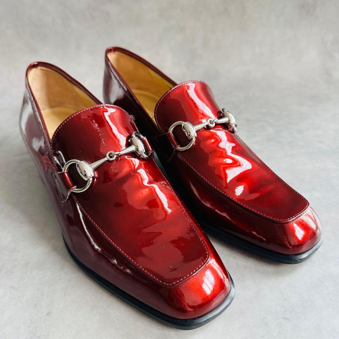 未使用級✨GUCCI ホースビット　パテントレザー　ローファー ボルドー 2